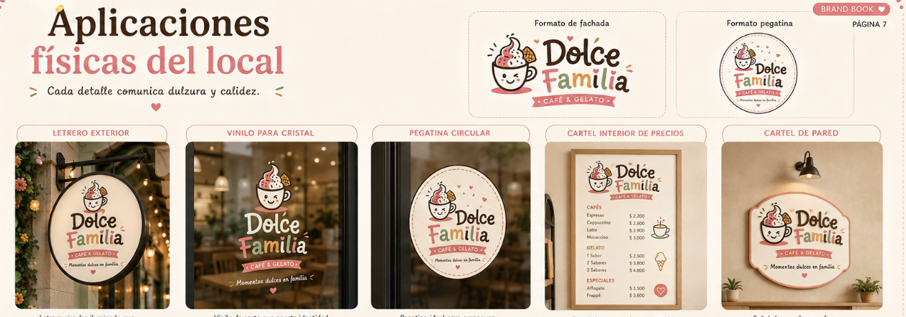 Dolce Familia · selección de material del proyecto